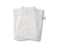 Soleil dOcre 421040 Lot de 2 Gants de Toilette Coton Blanc 16 x 21 cm