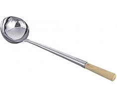 JADE TEMPLE Louche pour Wok, Rond, Acier Inoxydable, Argent, Acier Inoxydable, Silber, 56 x 34 x 41 cm