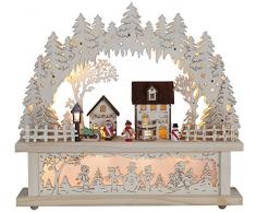 Star 270-56 Village Chandelier 15 LED Blanc Chaud Bois Naturelle 40 x 43 cm