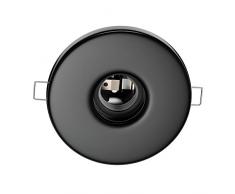 ledscom.de E27 Porcelaine plafonnier encastré Tela, Ronde, Noir, 99mm