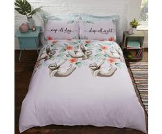 Rapport Mignon Paresseux Parure de lit Fantaisie en Polycoton Lilas Simple