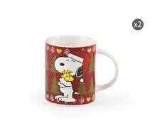 Excelsa Peanuts Christmas Lot de 2 tasses en porcelaine