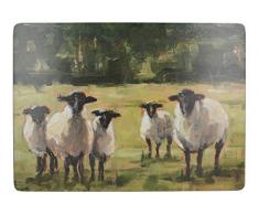 Creative Tops Set de Table rectangulaire avec Dos en liège Motif Mouton Multicolore 40 x 29 cm