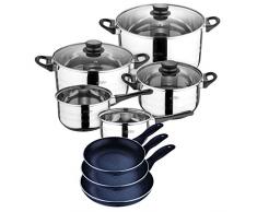 San Ignacio Set de Batterie de Cuisine et Set de poêles, Aluminium, Noir, 24 cm