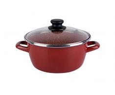 Megafesa Toscana Terracota - Faitout avec Couvercle en Verre, diamètre 20 cm, Bordeaux