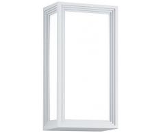 TRIO, Applique, Timok incl. 1 x LED,E27,6,0 Watt,3000K,470 Lm. Plastique, Blanc, Corps: Fonte daluminium, Blanc L:15,0cm, L:10,0cm, H:28,5cm IP54,Montage au mur