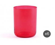 Excelsa Miami Set de 6 Verres à eau, verre, rouge