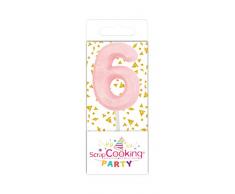 Scrapcooking 0556 Mini Bougie 6 Anniversaire Rose en Paraffine ; H 3,5 cm