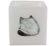 Magic Candle World Lanterns Lampe Lanterne avec verre FUSING Décorations, blanc, 11,5 x 11,5 x 11,5 cm