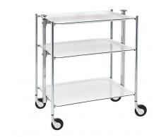 Platex Textable 500350001 Table Roulante 3 Ãtages Blanc ChromÃ©
