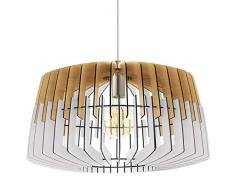 Eglo ARTANA Suspension en acier 60 W Nickel mat, Acier Bois, Nickel mat, HÃ¤ngeleuchte Ã 48 cm