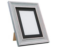 Frames by Post Scandi Cadre Photo Vintage, Distressed Blue with Black Mount, 14 x 11 Image Size 10 x 8 inch