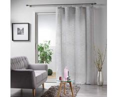 PANNEAU A ANNEAUX 140 x 240 CM VOILE TISSE MILZA GRIS