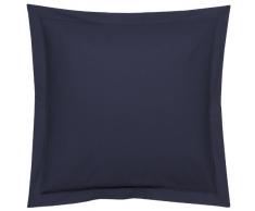 Blanc des Vosges Uni Percale Taie Coton Navy 65 x 65 cm