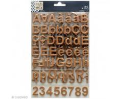 D.I.Y with Toga Alphabet Chipboards Autocollant, Autre, Kraft, 15 x 25 x 0.5 cm