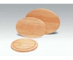 Continenta Viande Assiette avec rigole Bois de Caoutchouc, Assiettes à Steak, Planche à Steak, Planche à Viande Rond Tailleâ¯: à 25 x 1,8 cm