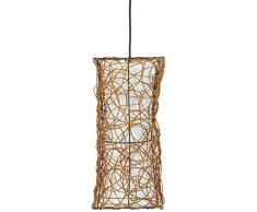 Nino Leuchten 30020143 Lampe suspension Ruth en rotin et tissu pour 1 ampoule, diamÃ¨tre 20 cm, hauteur 45Â cm