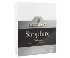 DecoKing Spannbettlaken Jersey Drap Housse, Coton, WeiÃ, 120 x 200-140 x 200 cm