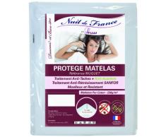 Nuit De France 329394 140/200 Protège Matelas Coton Blanc 200 x 140 x 1 cm
