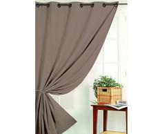 HomeMaison Rideau Occultant Non Feu M1, Polyester, Taupe, 260x140 cm