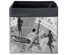 Ordinett 6209036980 Boîte de Rangement Cube Paris Décor Polyester - Modèle aléatoire