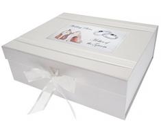 White Cotton Cards Jour aprÃ¨s Jour, Mother of The Groom Grande boÃ®te Souvenir, Chaussures et bagues de Mariage Tableau, Design, Blanc, 27.2Â x 32Â x 11Â cm