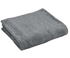 Enjoy Home P023GRC130150 Plaid Flannel frappÃ©, Polyester, Gris Clair, 34x18 cm