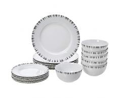 AmazonBasics Service de table 18Â piÃ¨ces - Bungalow, pour 6Â personnes