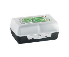 Emsa Boîte à Goûter, Cloison Amovible, 2 Demi-Boîtes, Motif Soccer, Variabolo, 516991