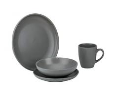 Cosy & Trendy 8774016 Service de Table Viva GREY-Grès-16 pièces
