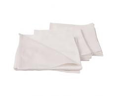 LinenMe Serviettes de Table, Plain, 45x45cm, Tout Coton, Set de 12, Blanc