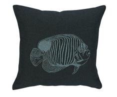 Autrement Dit - Oxygène N°1 coussin Anthracite - 45 x 45 x 18 cm - Modèle : Poisson