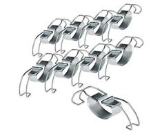 axentia 292206 Set de 10 Clips pour Bocaux, Métal, Argent, 9,4 x 10,8 x 0,2 cm