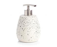 Zeller Distributeur de Savon Spotted céramique Blanc