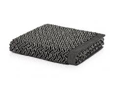 MÃVE Brooklyn Serviette de Bain 80 x 150 cm, FabriquÃ© en Allemagne, 85 % coton / 10 % viscose en pulpe de bambou / 5 % lin, Nature / Black (Noir)