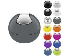 Spirella Poubelle à cosmétiques Poubelle 1 Litre Poubelle à Couvercle pivotant Poubelle de Table Poubelle de Table Gris