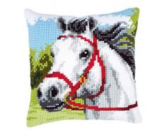 Kit coussin au point de croix Cheval blanc