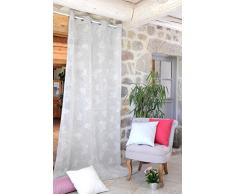 Lovely Casa R68827003VL Flees Voilage avec Papillons Polyester Gris 260 x 135 cm