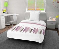 Intemporel Couette ImprimÃ©e 140x200 cm Plumette, Polyester, Blanc, 140x200 cm