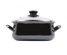 Megafesa Glass - Faitout avec Couvercle, diamÃ¨tre 20 cm, Noir Cristal