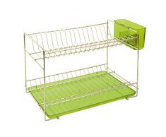 Sauvic 91020-Ãgouttoir Ã Vaisselle, Inoxydable 18/8, avec Plateau Vert, 38,5 x 25 x 28 cm
