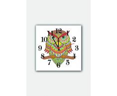 Bonamaison Horloge Murale en MDF, Multicolore, 30 x 30 cm