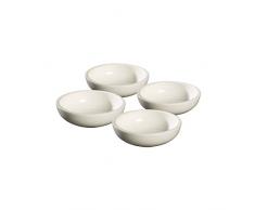 Villeroy & Boch - BBQ Passion ensemble de 4 coupelles à dips, 4 coupes rondes pour sauces / en-cas pour le barbecue, porcelaine premium, coloris blanc doux, 13 cm