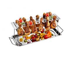 GEFU GE89259 Support pour Cuisses de Poulet Barbecue Acier Inoxydable Inox 43,5 x 15,8 x 15,5 cm