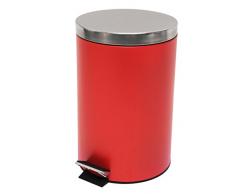 MSV 100215 Poubelle Inox/Polypropylène Rouge 12 L