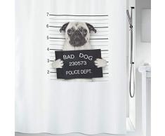 Spirella Bad Chien Carlin Rideau de Douche, Noir/Blanc