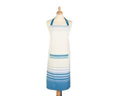 Kitchencraft Jacquard Ã Rayures 100% Coton imprimÃ© Tablier de Cuisine, rÃ©glable, crÃ¨me/Bleu, 69Â x 1Â x 89Â cm