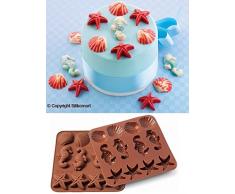 Wonder Cakes by Silikomart 22.507.77.0069 Moule en Silicone, Thème Sealife, Marron, 1,2 x 15,5 x 16,3 cm