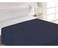 SABANALIA Drap Plat Combina Lit 80 cm Bleu Marine