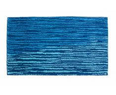 Schöner Wohnen Kollektion Mauritius Tapis de bain certifié Standar 100 Oeko-Tex, Résine acrylique, bleu, 70 x 120 cm